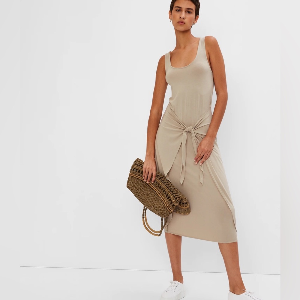 Gap Tie-wrap midi dress NWT